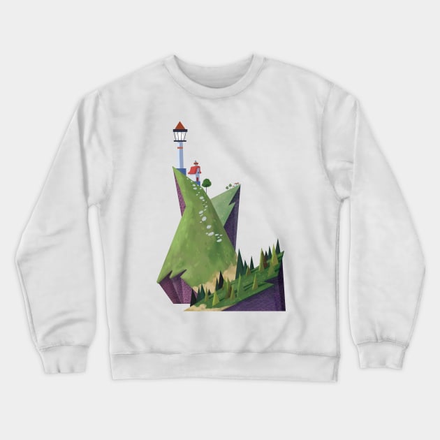 Lighthouse Island Crewneck Sweatshirt by NicholasKennedy